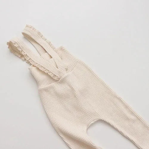 Korean Style Baby Girls Lace Suspenders Toddler Baby Girl Jumpsuits Overall Autumn Spring Newborn Baby Elastic Suspender Pants
