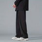 2025 Spring New Solid Color Straight Pants Man Elastic Waist Loose Casual Harajuku Trousers Japanese Style Thin Style Clothes
