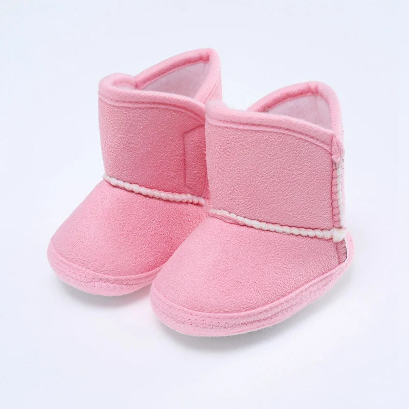 Winter Baby Boots Plus Velvet Snow Booties Baby Shoes Warm baby Girl Shoes Pompom Soft Sole Indoor Walking Shoe