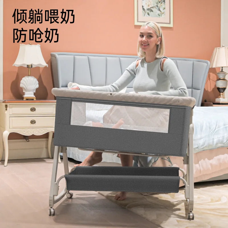 Baby Bed Crib Portable Bassinet Bedside Liftable Cradle Bed Playpen Newborn With Changing Table Storage Bag Mosquito Net