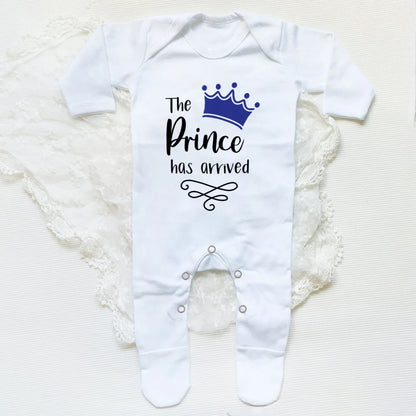 The Prince Has Arrived Print Baby Baby grow Sleepsuit Vest Bodysuit Newborn Boys Coming Home Hospital Clothes Infant Shower Gift