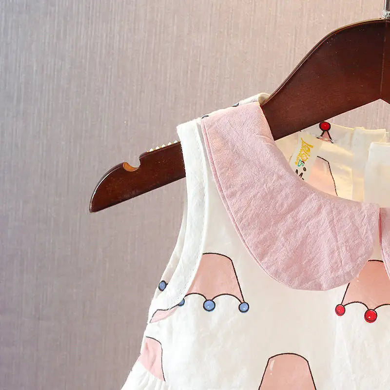 Summer Kids Baby Girls Dresses Infant Clothing Sleeveless Backless Bowknot Polka Dot Princess Dress Newborn Children Clothes