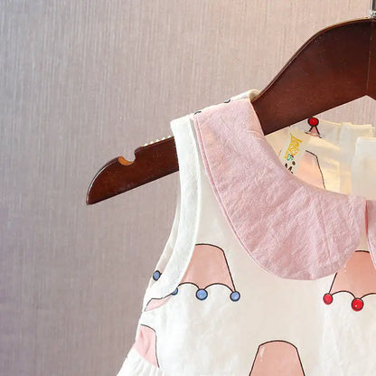 Summer Kids Baby Girls Dresses Infant Clothing Sleeveless Backless Bowknot Polka Dot Princess Dress Newborn Children Clothes