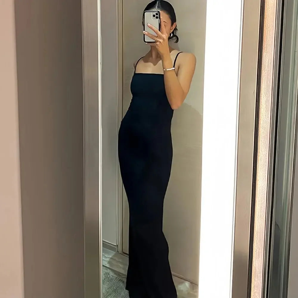 Women's Casual Lounge Slip Long Dress Sexy Sleeveless Backless Bodycon Maxi Dresses Summer Slim Elegant Sexy Outfits Ladies