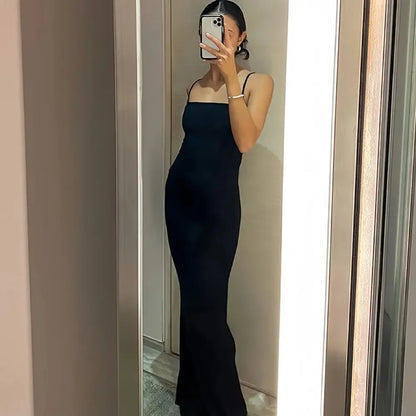 Women's Casual Lounge Slip Long Dress Sexy Sleeveless Backless Bodycon Maxi Dresses Summer Slim Elegant Sexy Outfits Ladies
