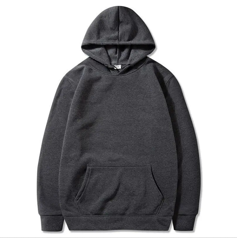 New Fashion Loose Hoodies For Men Spring and Autumn Casual Hooded Sweatshirt Men's Simple Tops Solid Color Thick Clothing Male