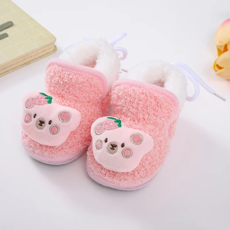 Winter Snow Baby Boots Newborn Toddler Warm Boots Winter First Walkers Baby Girls Boys Shoes Soft Sole Cute Cartoon Snow