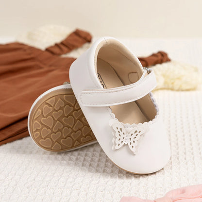 Girls Princess Shoes Bowknot Rubber Sole Anti-slip PU Leather Baby Shoes Newborns First Walkers Crib Shoes Spring Autumn