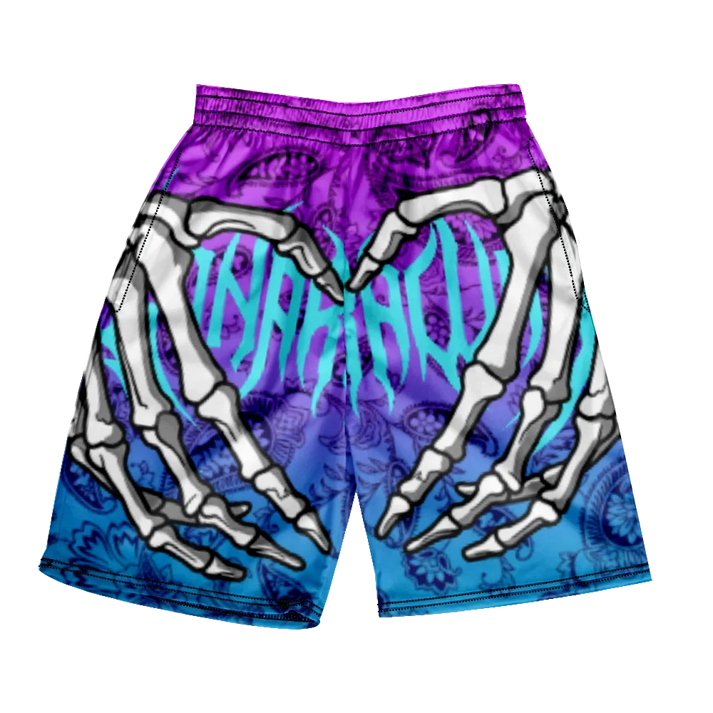 2025 Summer Classic Skull Beach Short Pants New Fashion Skeleton Hand Print Men Women Gym Shorts Quick Drying Trunks Ice Shorts