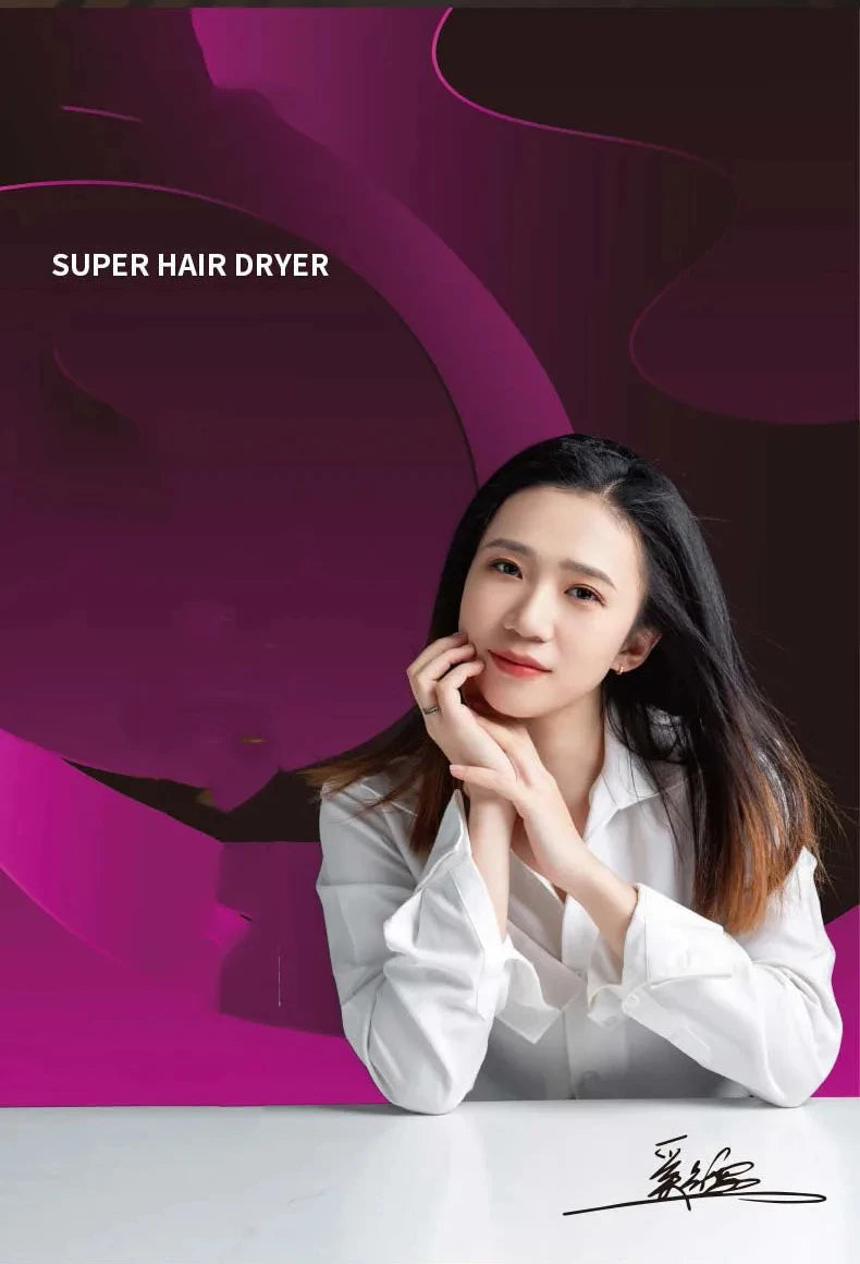 Professional Leafless Hair Dryer Negative Ion Quick Drying Home Powerful 5 Attachment Constant Anion Electric Hair Dryer