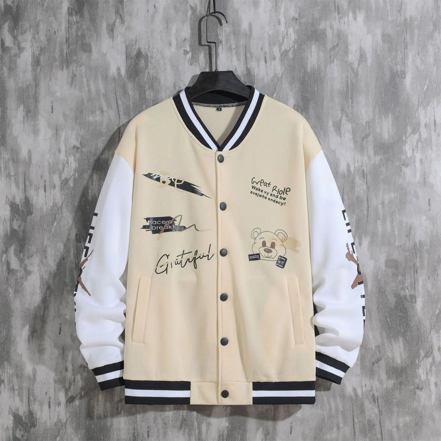 2025 New Jacket Coat Letter Printed  Wear Men Baseball Jacket Casual Long Sleeve Stand Jackets Men's Coats Sweatshirts Outerwear