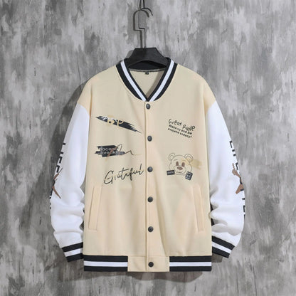 2025 New Jacket Coat Letter Printed  Wear Men Baseball Jacket Casual Long Sleeve Stand Jackets Men's Coats Sweatshirts Outerwear