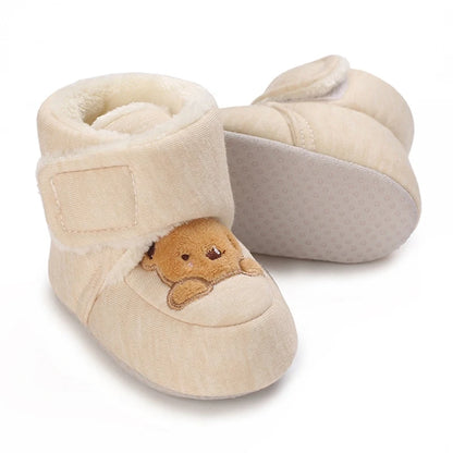 Winter Snow Baby Boots Cute Bear Warm Booties For Kids Soft Sole Infant Newborn Toddler Baby Girl Shoes