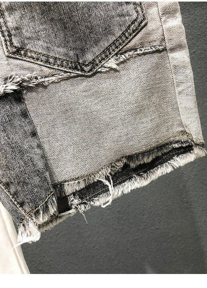 Pants Men Jeans Shorts Hole Streetwear Harajuku Slim Straight Denim Shorts Summer Casual Baggy Ripped Jeans for men clothing