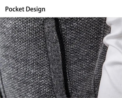 Vest Men Knitted Sleeveless Sweater Jacket Wool Velvet Zipper Cardigan Turn-down Pullovers Turtleneck Sweater coat Knit Waistcoat