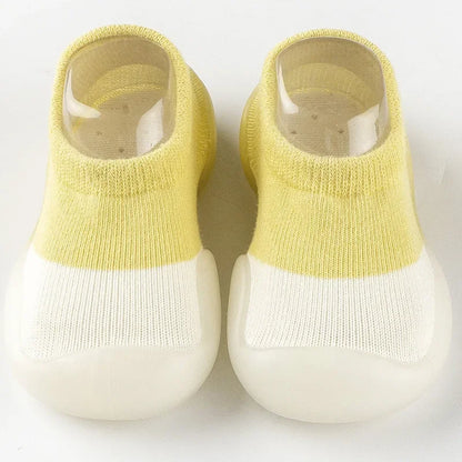 1pair Baby First Walker Toddler Shoes Non-slip Comfortable Silicone Soft Sole Casual Indoor Floor Socks Knit Booties for Newborn