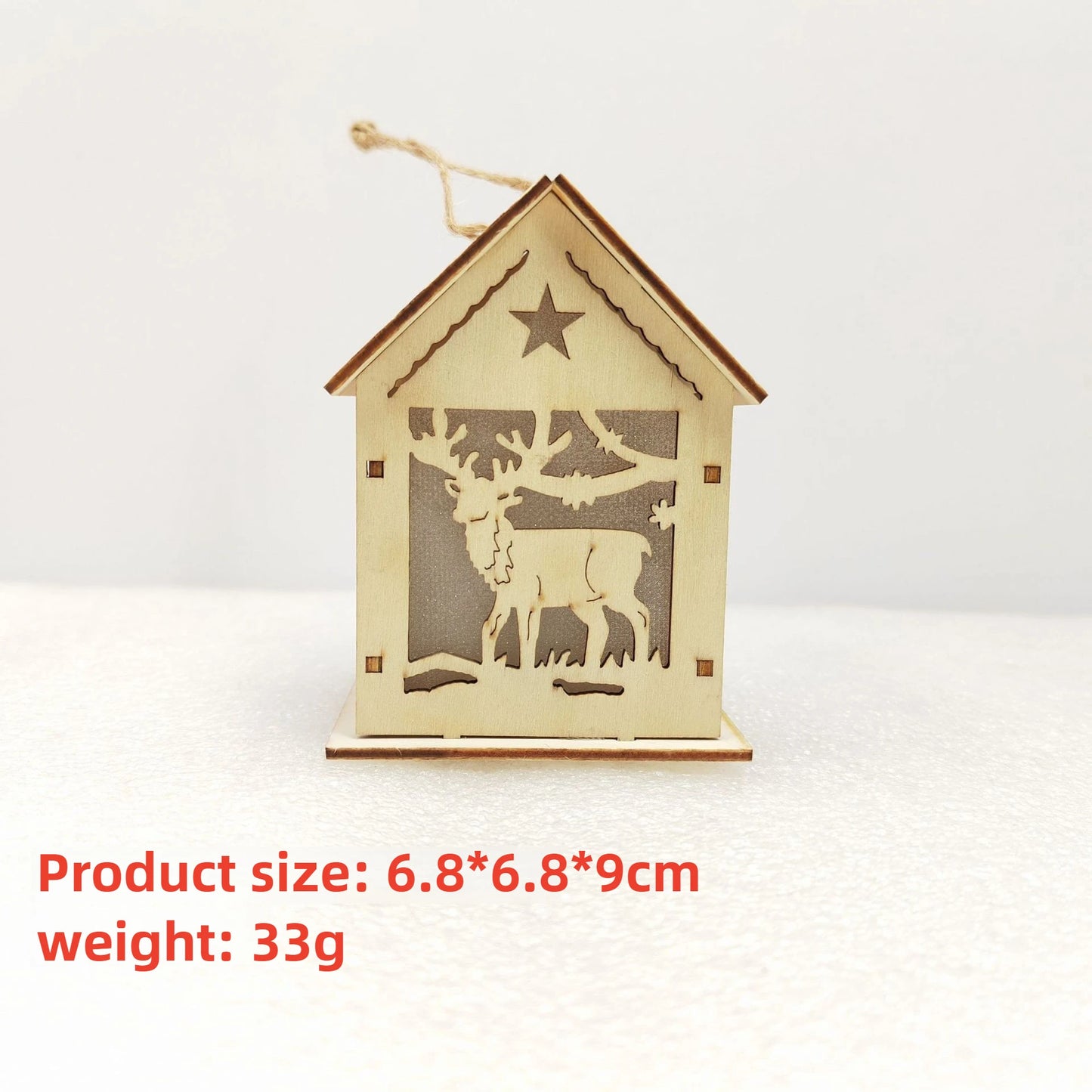 New Holiday Wooden Decorations for Christmas Houses, Wooden Cabin Ornaments, Handmade Wooden Crafts, Christmas Ornaments