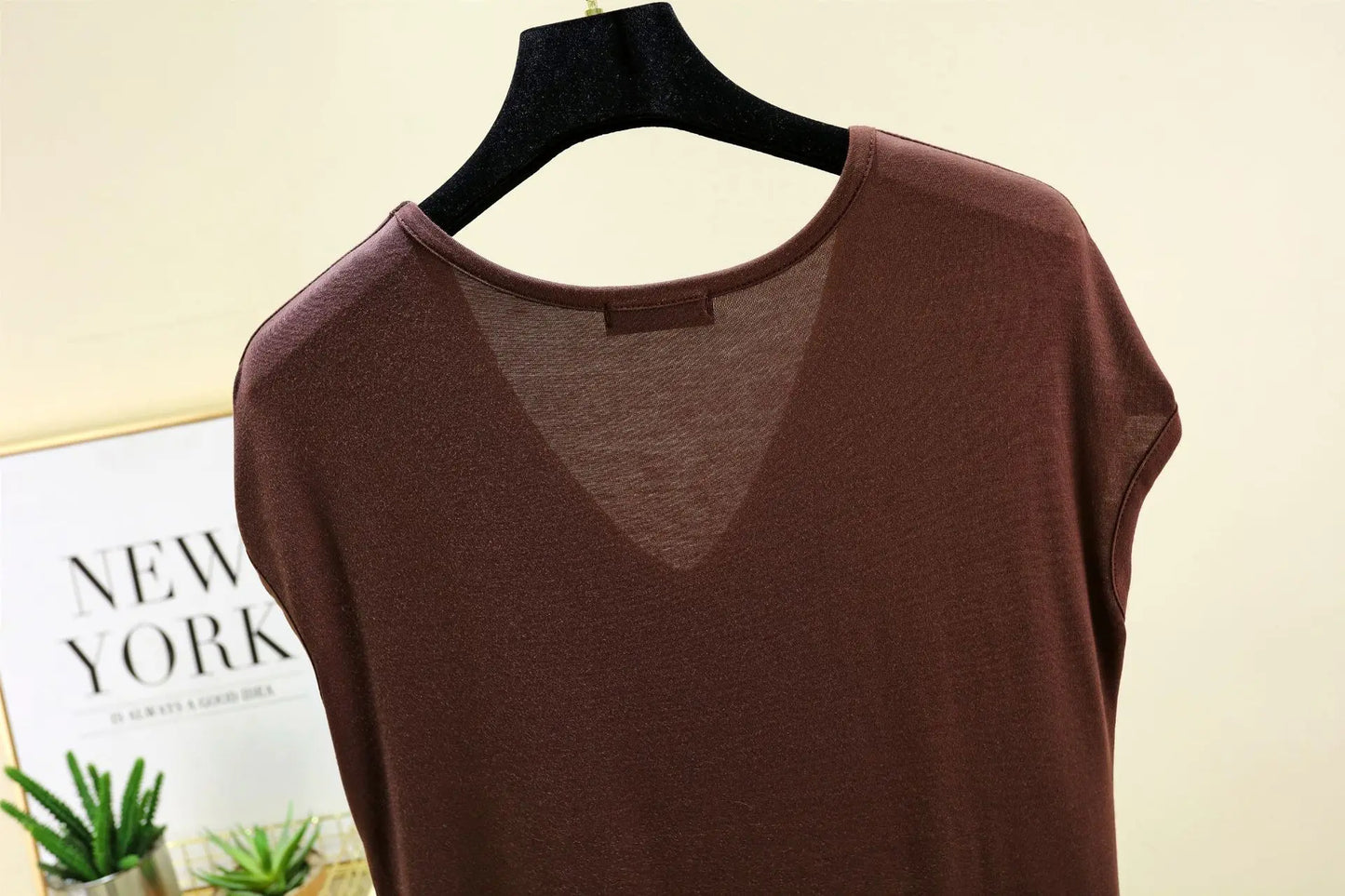 Modal Home wear 2pcs set V-Neck T-shirt sleeveless and Pants summer women's Loose sleepwear suits Solid color Casual Pajamas sets