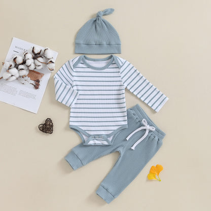 Mubi neo 0 to 18 Months Infant Set Newborn Baby Boy Clothing Top and Bottom Set Striped Children's Fashion for Babies Boy Outfits