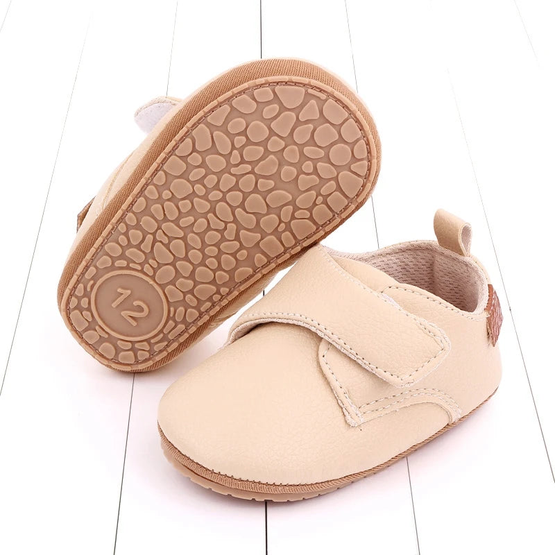 VISgogo Baby Shoes First Walkers PU Sneakers Soft Sole Cute Baby Casual Flats Infant Shoes for Newborn Girl Boys 0-18Months
