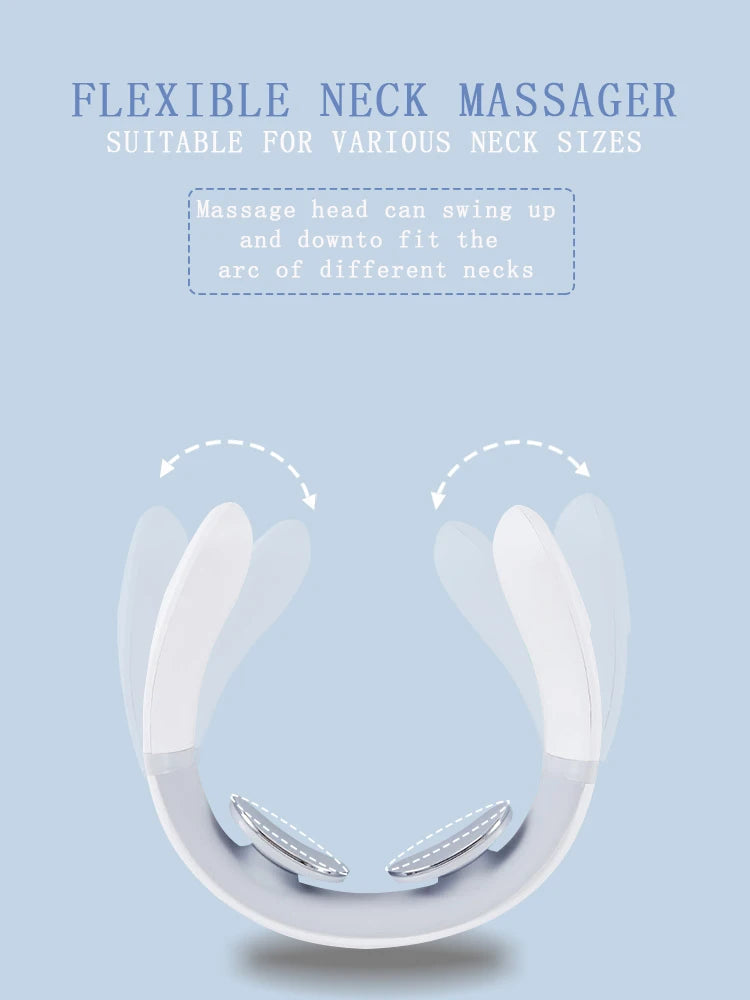 New Smart Neck Shoulder Muscle Massager Electric Heat Relaxation You Body Anytime USB Charging White