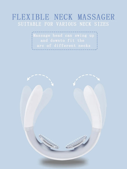New Smart Neck Shoulder Muscle Massager Electric Heat Relaxation You Body Anytime USB Charging White