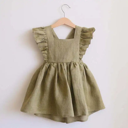 Summer Toddler Girl Dress 100% Cotton Ruffles Baby Dress Infant Dress Sister Clothes