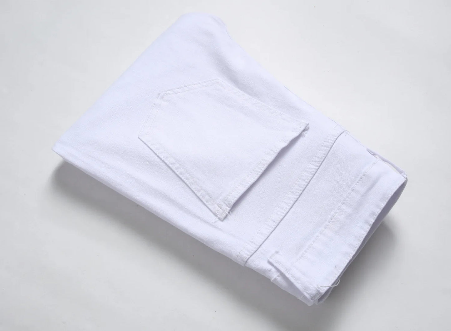 Punk Street Style Ripped Skinny Jeans Men Vintage Wash Solid Denim Trouser Men's Casual Slim Fit Pencil Denim Holes Pants 2025