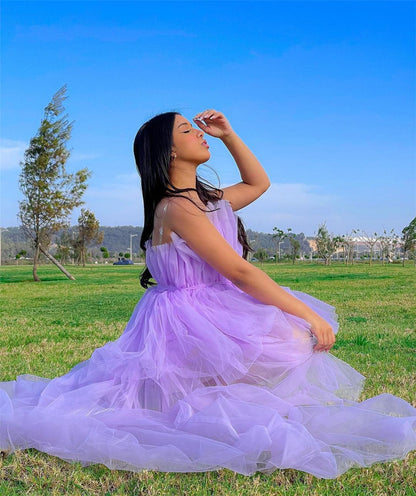 Elegant Mesh Tulle Wedding Party Dress for Women Strapless Off Shoulder High Waist Evening Gowns Formal Occasion Prom Dresses