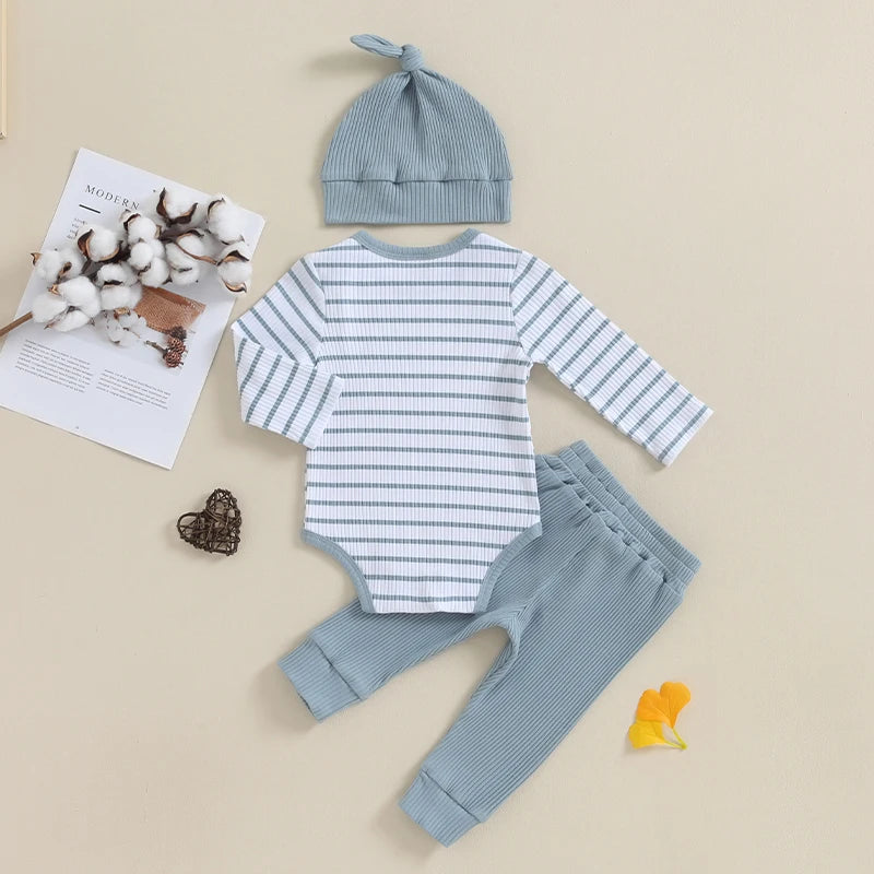 Mubi neo 0 to 18 Months Infant Set Newborn Baby Boy Clothing Top and Bottom Set Striped Children's Fashion for Babies Boy Outfits