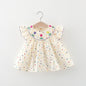 Cotton Baby Dress Flower Embroidery Comfortable Baby Dress Colorful Polka Dot Printed Dress