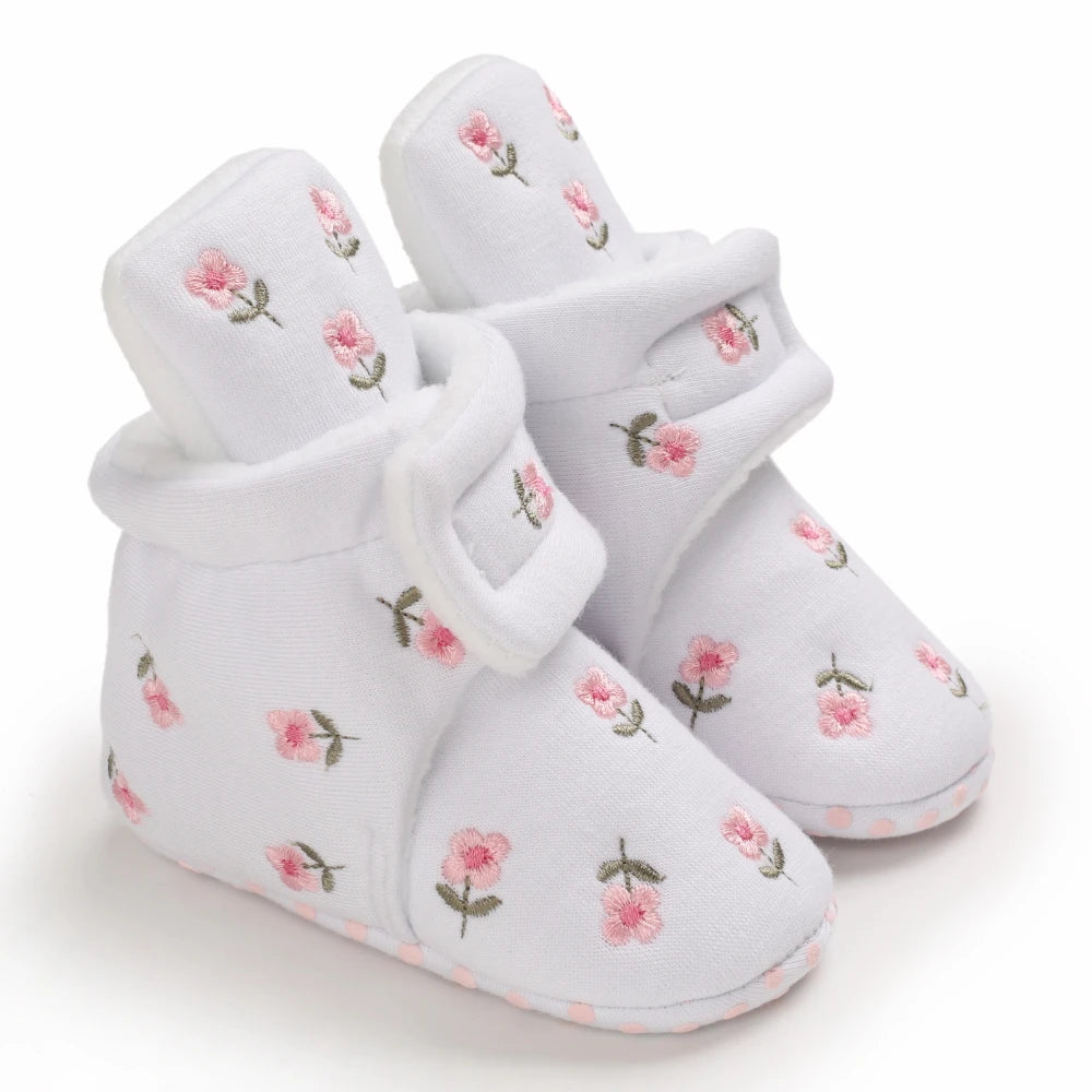 2025 Baby Autumn Winter Boots Baby Girl Boys Winter Warm Shoes Solid Fashion Toddler Fuzzy Balls First Walkers Kid Shoes 0-18M