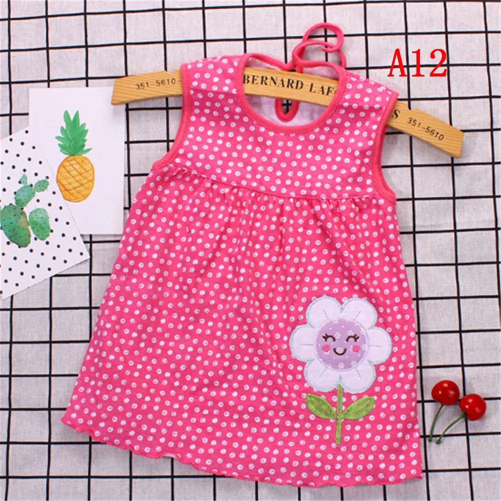 0-24M New born Cotton Flower Sleeveless Dresses Baby Girls Summer Multi Pattern Clothes Kids Princess Dress for 0-2Y Children