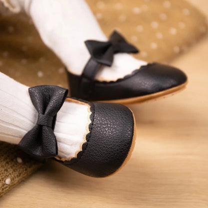 2025 New Baby Girls Shoes Bowknot Party Dress First Walker Anti-slip Non-slip Rubber Sole Infants Girl Crib Shoes