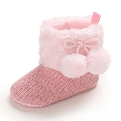 Autumn and Winter Baby Plush Thick Warm Cotton Shoes 0-18 Months Soft Soled Comfortable Non Slip Boots