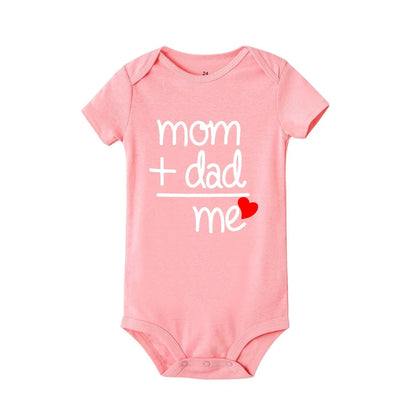 Mom Plus Dad Equals Me Baby Romper Clothes Boy Girl Newborn Bodysuit Toddler Infant Funny Cute Rompers Jumpsuit Outfits