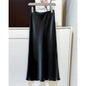 2025 Black Satin Skirt Women High Waist Elegant Long Skirts Street Fashion Summer Midi Skirt Office Slim Sexy Vintage Skirts