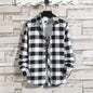 Spring New Korean Style Plaid Shirts Men's Handsome Long-sleeved Loose Casual All-matching Shirt Coats 2025 Trend Men's Clothing
