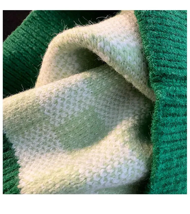 Men's Checkerboard Plaid V-neck Knitted Vest Female Spring Autumn Loose Couple Sweater Coat Sleeveless Vests Casual Tops