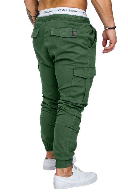 New Men's Casual Work Pants With Multiple Pockets Sports Jogger Pants