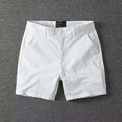 Men's Casual Cotton Shorts Summer Solid Color Slim Fit Loose Fit Thin Three-quarter Length Pants  Workwear