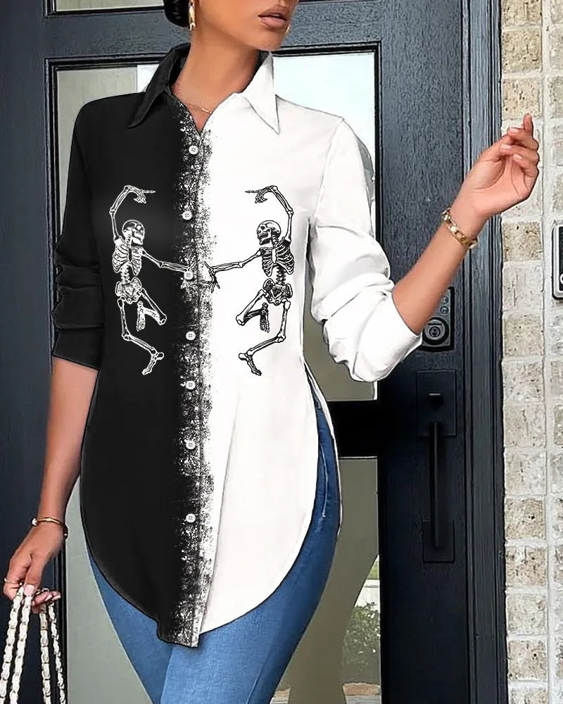 Women White Blouse 2025 Fashion Shirts Elegant Asymmetrical Tops Casual Long Sleeve Tunic Solid Color