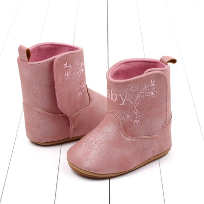 Baby Boots Made Of Soft PU and High-quality Cotton 2024 New Autumn and Winter Short Boots With Rubber Soles and Anti Slip Baby
