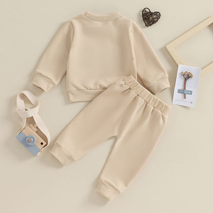 2025 Lorrainian 0-3Y Newborn Toddler Baby Boy Fall Winter Outfits Letter Crewneck Sweatshirt Casual Pants Set 2Pcs Clothes