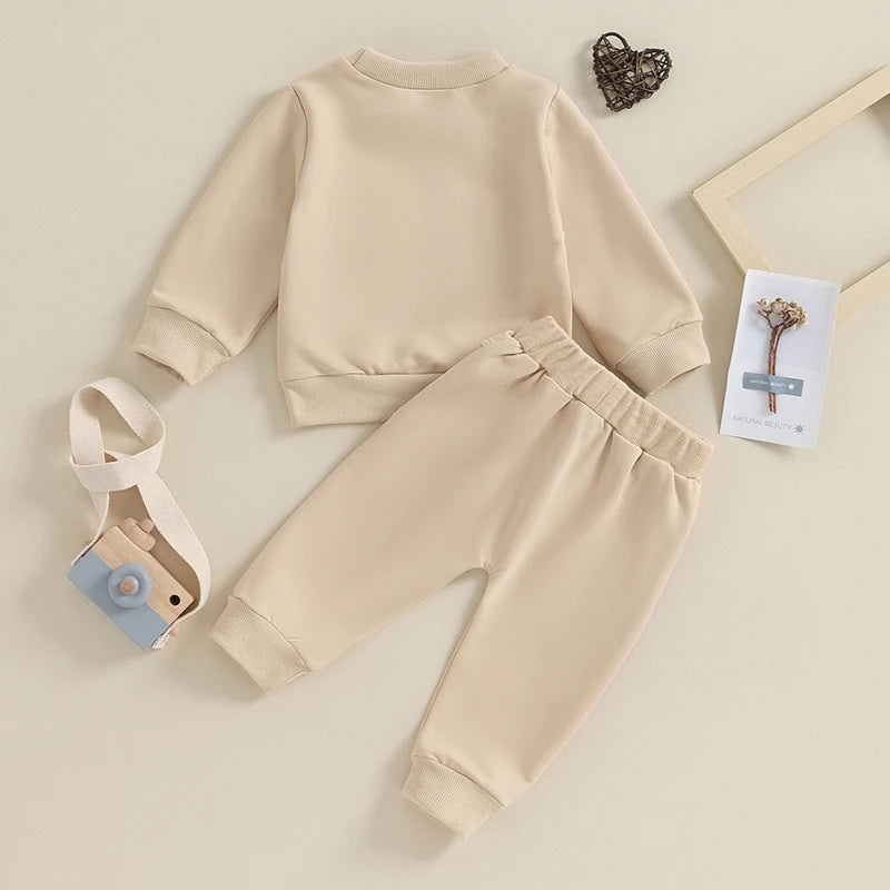 2025 Lorrainian 0-3Y Newborn Toddler Baby Boy Fall Winter Outfits Letter Crewneck Sweatshirt Casual Pants Set 2Pcs Clothes