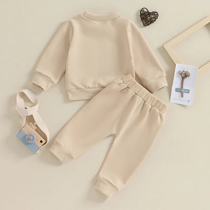 2025 Lorrainian 0-3Y Newborn Toddler Baby Boy Fall Winter Outfits Letter Crewneck Sweatshirt Casual Pants Set 2Pcs Clothes