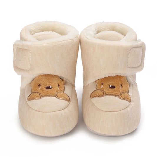 Winter Snow Baby Boots Cute Bear Warm Booties For Kids Soft Sole Infant Newborn Toddler Baby Girl Shoes