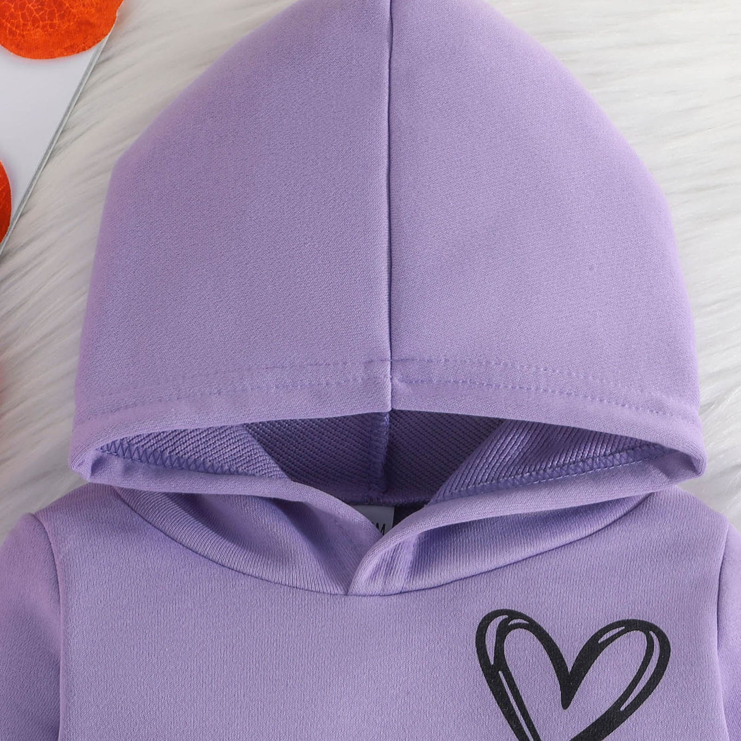 Children Hooded Tracksuits Suits 3-24M Toddler Boys Girls Clothing Suit Heart Print Sweatshirt And Sports Pants Set