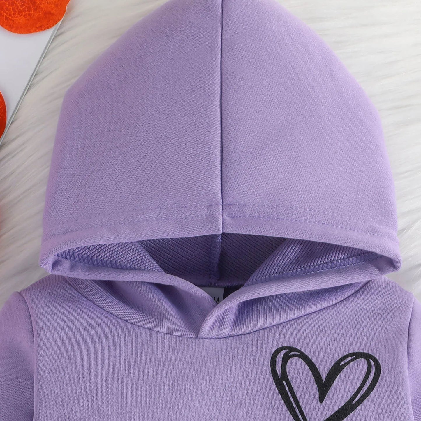 Children Hooded Tracksuits Suits 3-24M Toddler Boys Girls Clothing Suit Heart Print Sweatshirt And Sports Pants Set