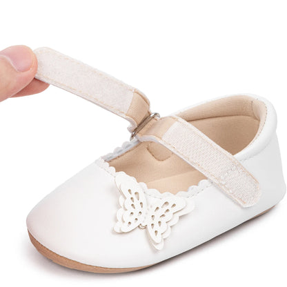 Girls Princess Shoes Bowknot Rubber Sole Anti-slip PU Leather Baby Shoes Newborns First Walkers Crib Shoes Spring Autumn